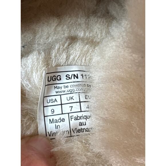 UGG DISQUETTE Platform SLIPPER Women’s 9 40 Sand Sheepskin Platform SLIDE Shoe - Picture 7 of 8